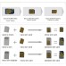 SIM Card Adapters Kits of 3 - Nano to Micro Standard SIM with Eject Pin - Black